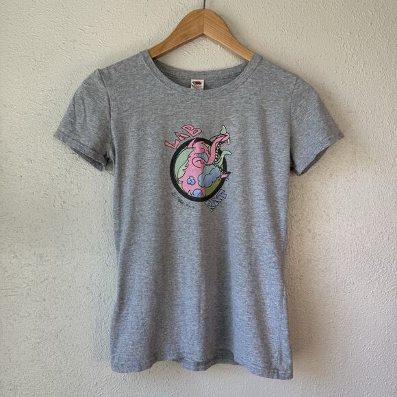 Vintage Y2K Lab Rat Anime Cartoon Graphic Baby Tee T-Shirt - Gray Wms Small - Picture 2 of 11